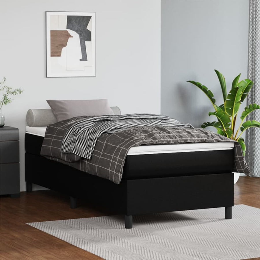 Boxspringframe Kunstleer 80 x 200 cm 35 cm Zwart