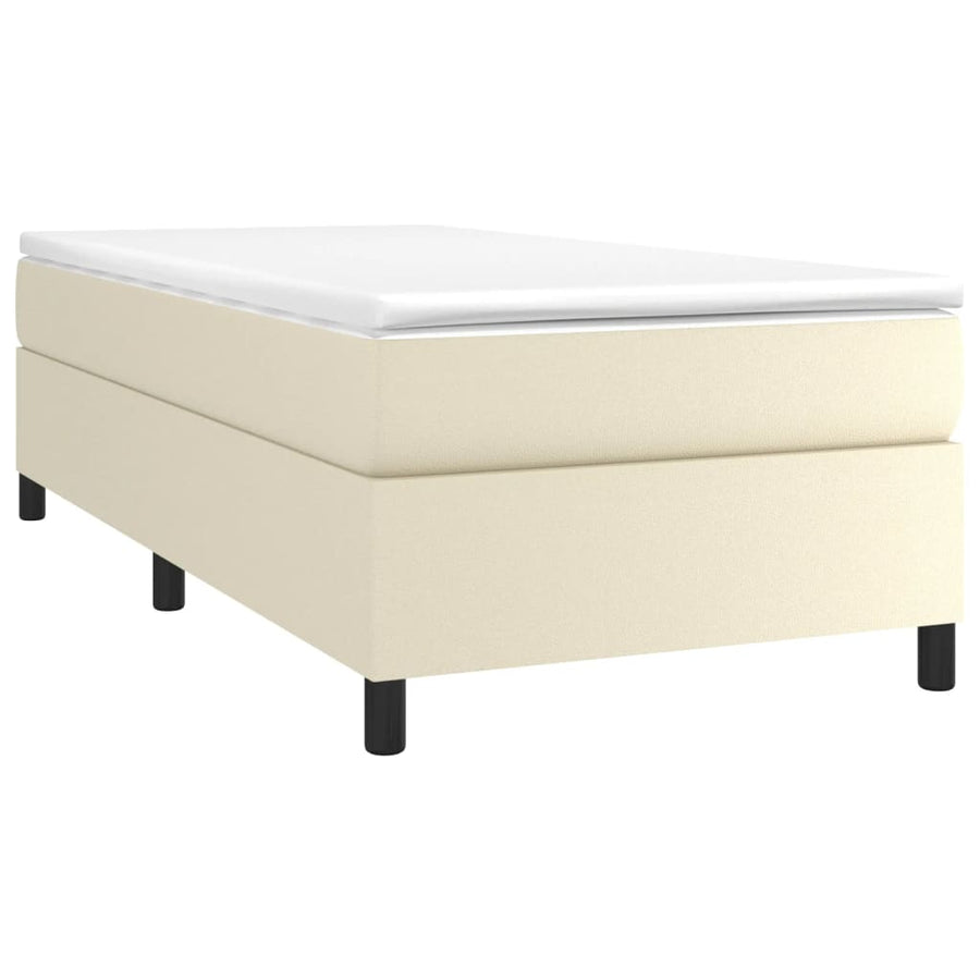 Boxspringframe kunstleer crèmekleurig 80x200 cm 80 x 200 cm 35 cm Crème