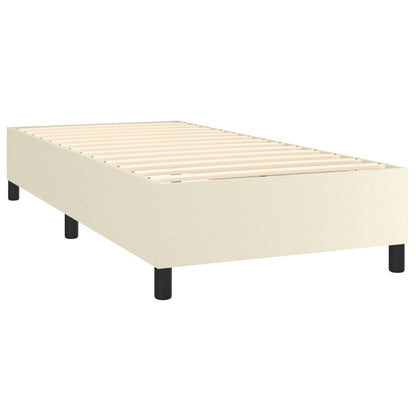 Boxspringframe kunstleer crèmekleurig 80x200 cm 80 x 200 cm 35 cm Crème