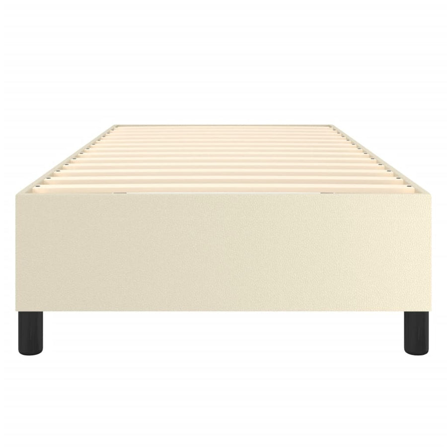 Boxspringframe kunstleer crèmekleurig 80x200 cm 80 x 200 cm 35 cm Crème