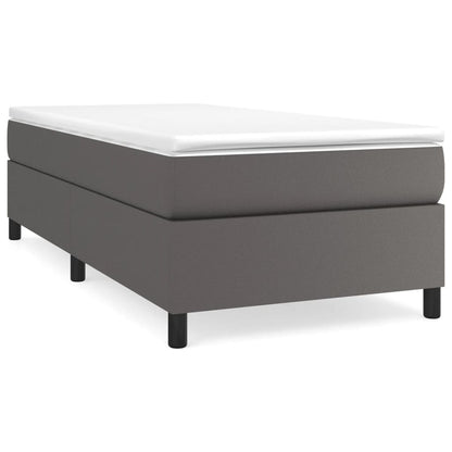 Boxspringframe kunstleer grijs 80x200 cm 80 x 200 cm 35 cm Grijs