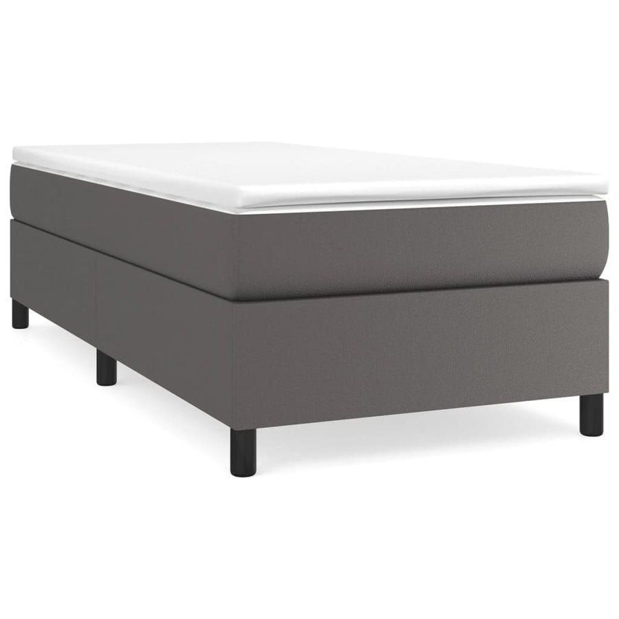 Boxspringframe kunstleer grijs 80x200 cm 80 x 200 cm 35 cm Grijs