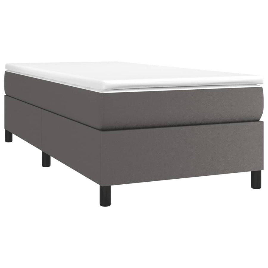 Boxspringframe kunstleer grijs 80x200 cm 80 x 200 cm 35 cm Grijs