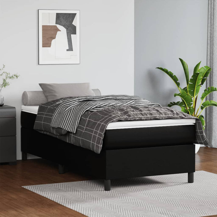 Boxspringframe Kunstleer 90 x 190 cm 35 cm Zwart