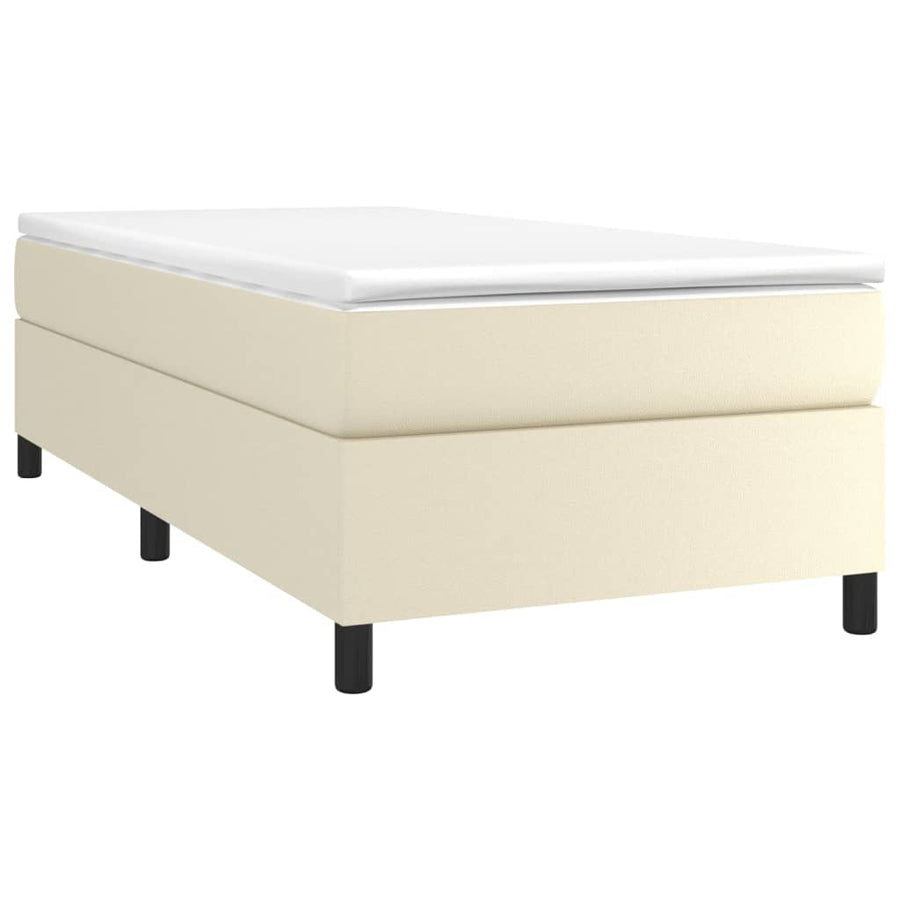 Boxspringframe kunstleer crèmekleurig 90x190 cm 90 x 190 cm 35 cm Crème