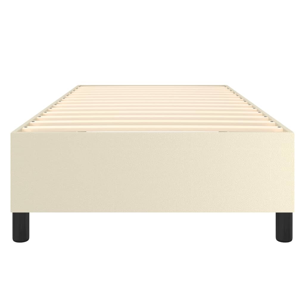 Boxspringframe kunstleer crèmekleurig 90x190 cm 90 x 190 cm 35 cm Crème