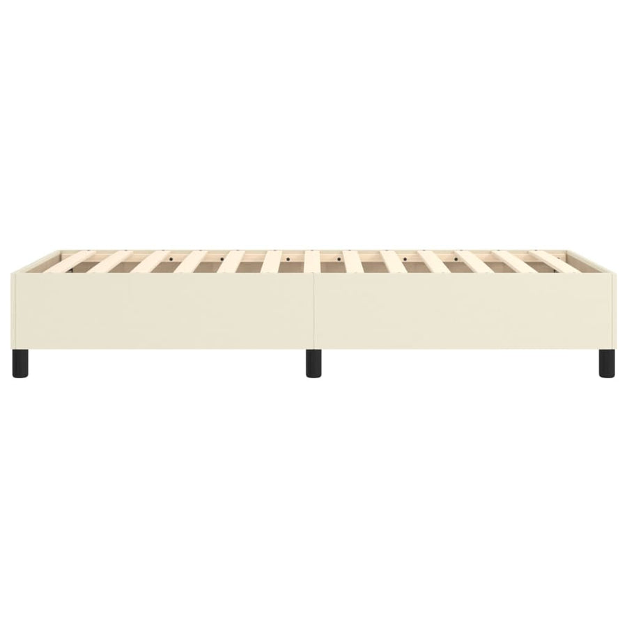 Boxspringframe kunstleer crèmekleurig 90x190 cm 90 x 190 cm 35 cm Crème