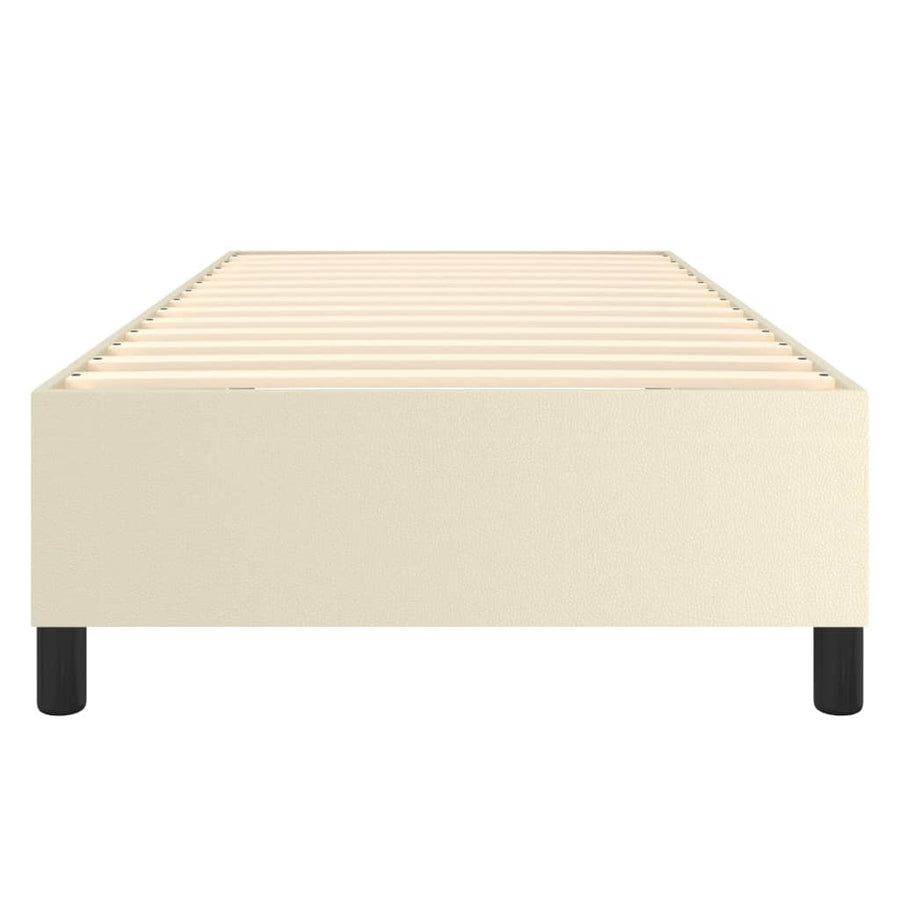 Bedframe kunstleer crèmekleurig 90x200 cm