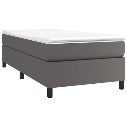 Boxspringframe kunstleer grijs 90x200 cm 90 x 200 cm 35 cm Grijs
