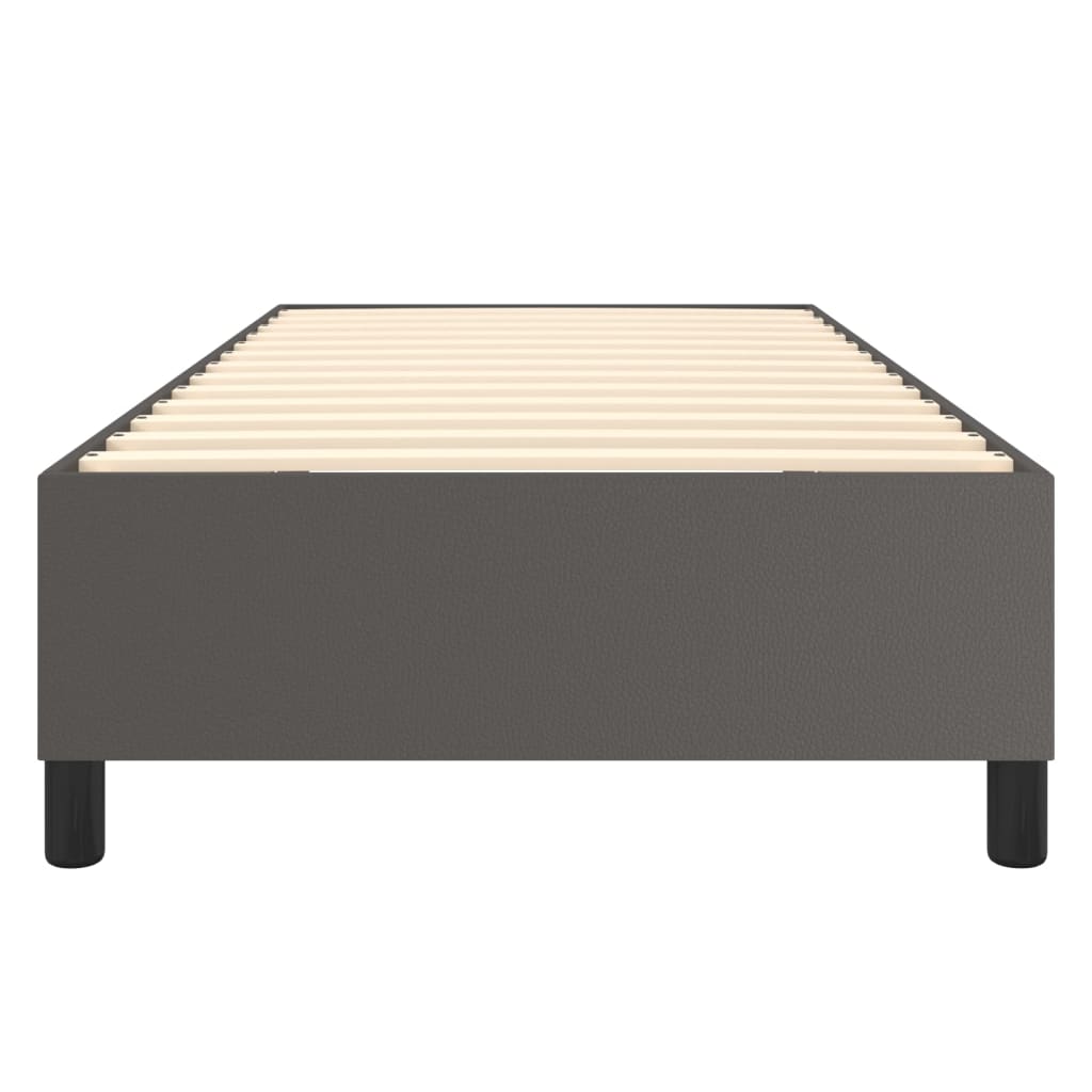 Boxspringframe kunstleer grijs 90x200 cm 90 x 200 cm 35 cm Grijs