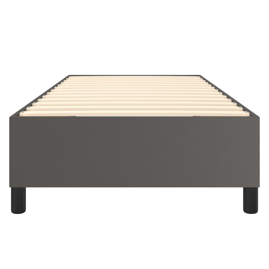 Boxspringframe kunstleer grijs 90x200 cm 90 x 200 cm 35 cm Grijs