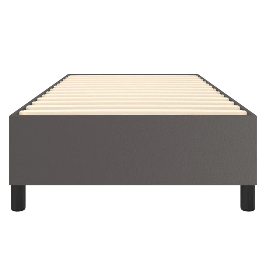 Boxspringframe kunstleer grijs 100x200 cm 100 x 200 cm 35 cm Grijs