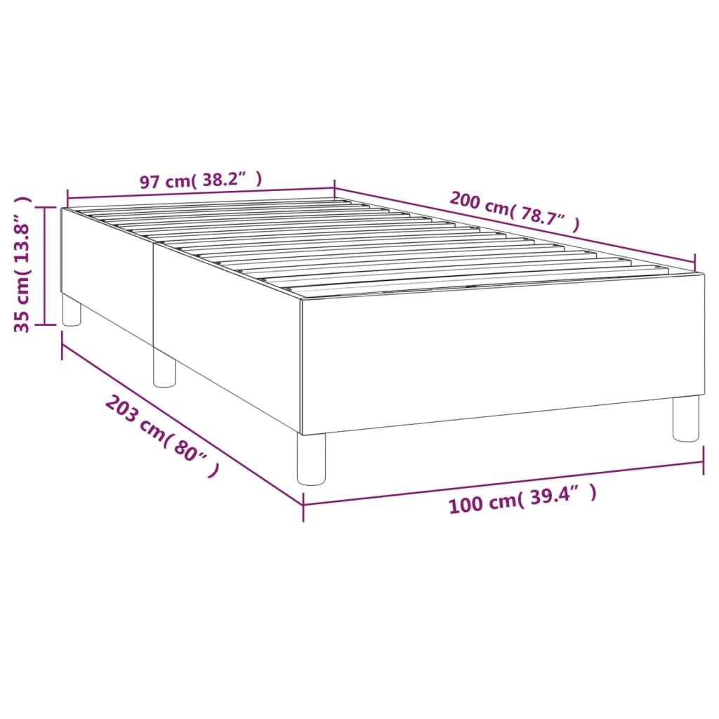 Boxspring Bed Kunstleer Kleurig Cappuccino 100 x 200 cm 35 cm