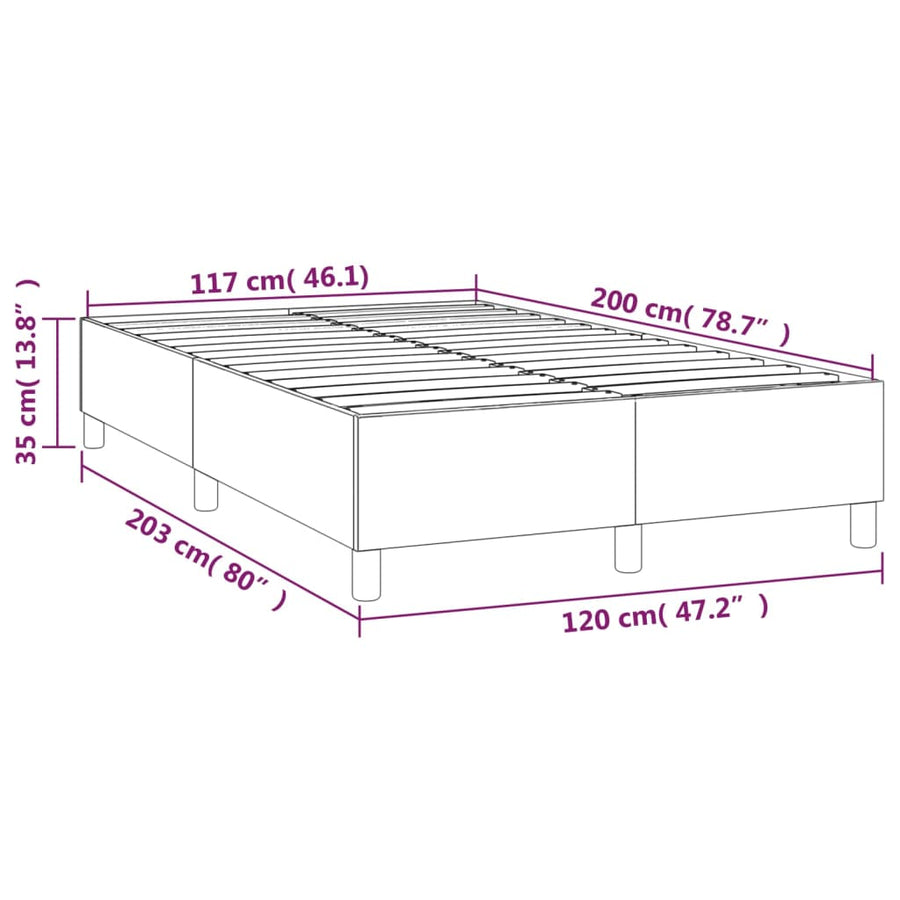 Boxspringframe Kunstleer Zwart 120 x 200 cm 35 cm