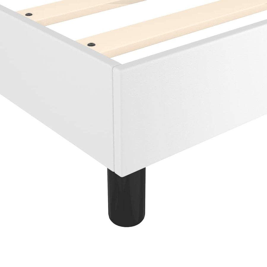 Boxspringframe Kunstleer Wit 120X200 Cm 120 x 200 cm 35 cm