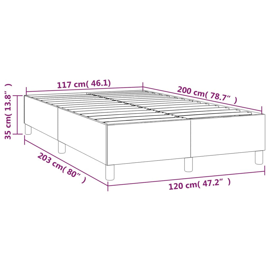 Boxspringframe Kunstleer Wit 120X200 Cm 120 x 200 cm 35 cm