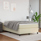 Faux Leather Box Spring Bed Cream 120x200 cm