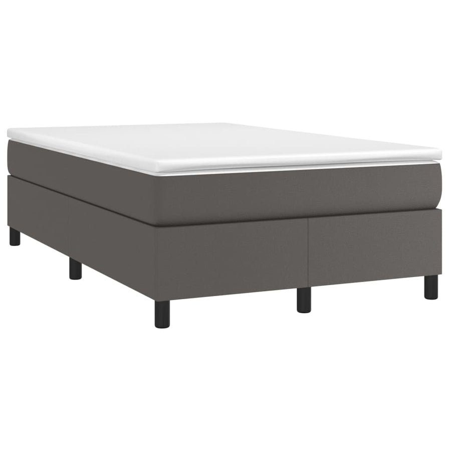 Boxspringframe Kunstleer Grijs 120X200 Cm 120 x 200 cm 35 cm