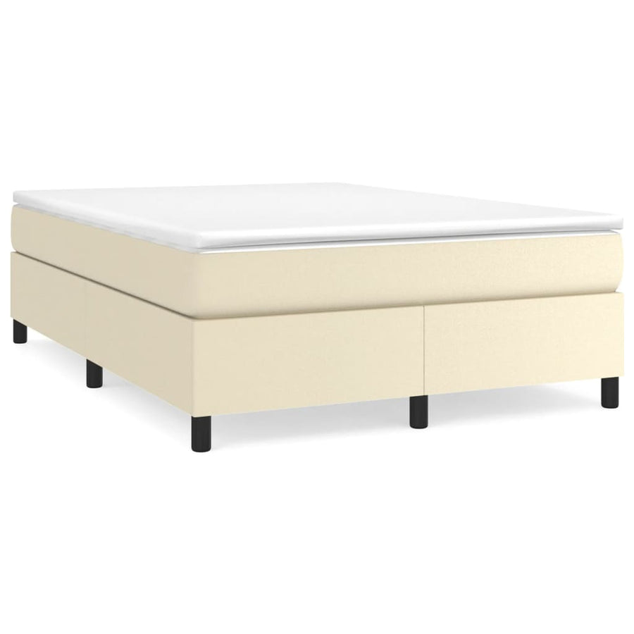 Boxspringframe kunstleer crèmekleurig 140x190 cm 140 x 190 cm 35 cm Crème