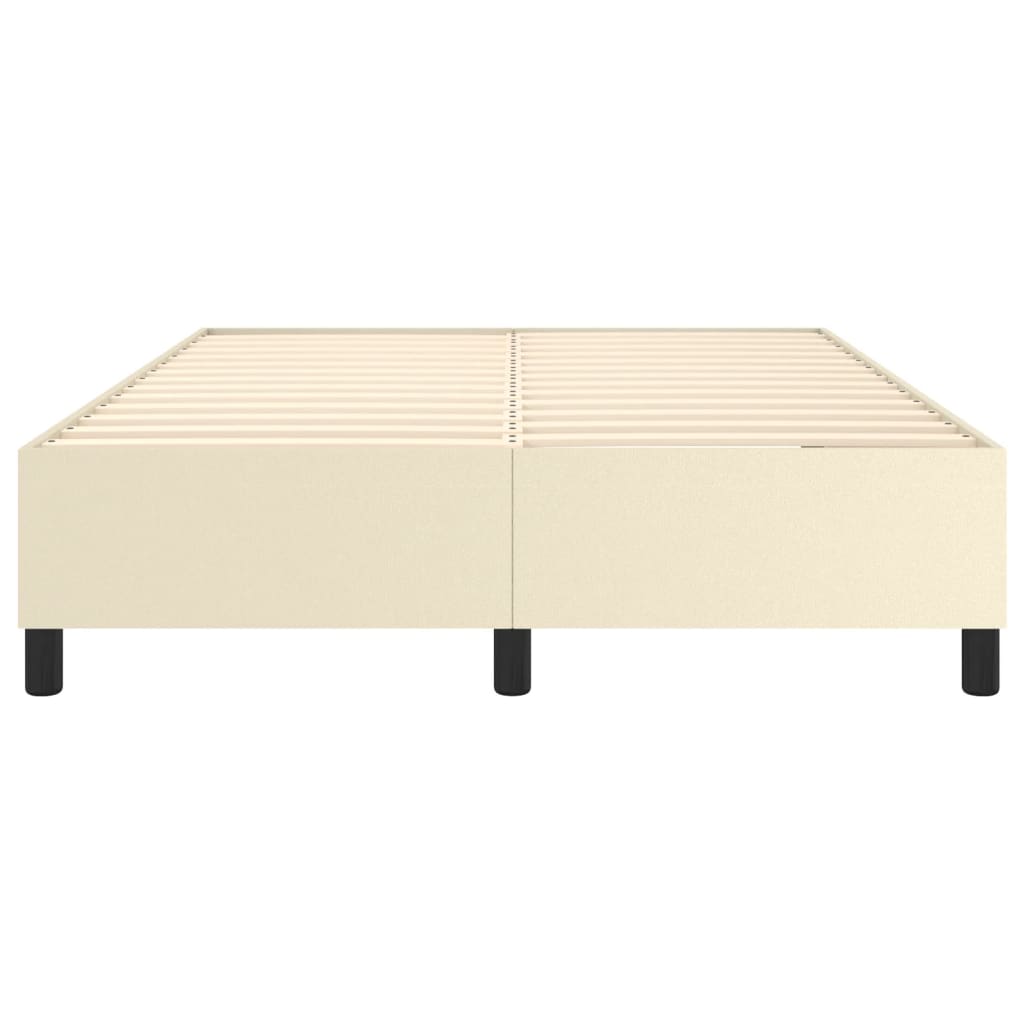 Boxspringframe kunstleer crèmekleurig 140x190 cm 140 x 190 cm 35 cm Crème