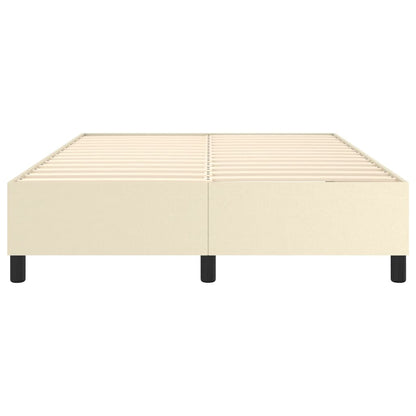 Boxspringframe kunstleer crèmekleurig 140x190 cm 140 x 190 cm 35 cm Crème