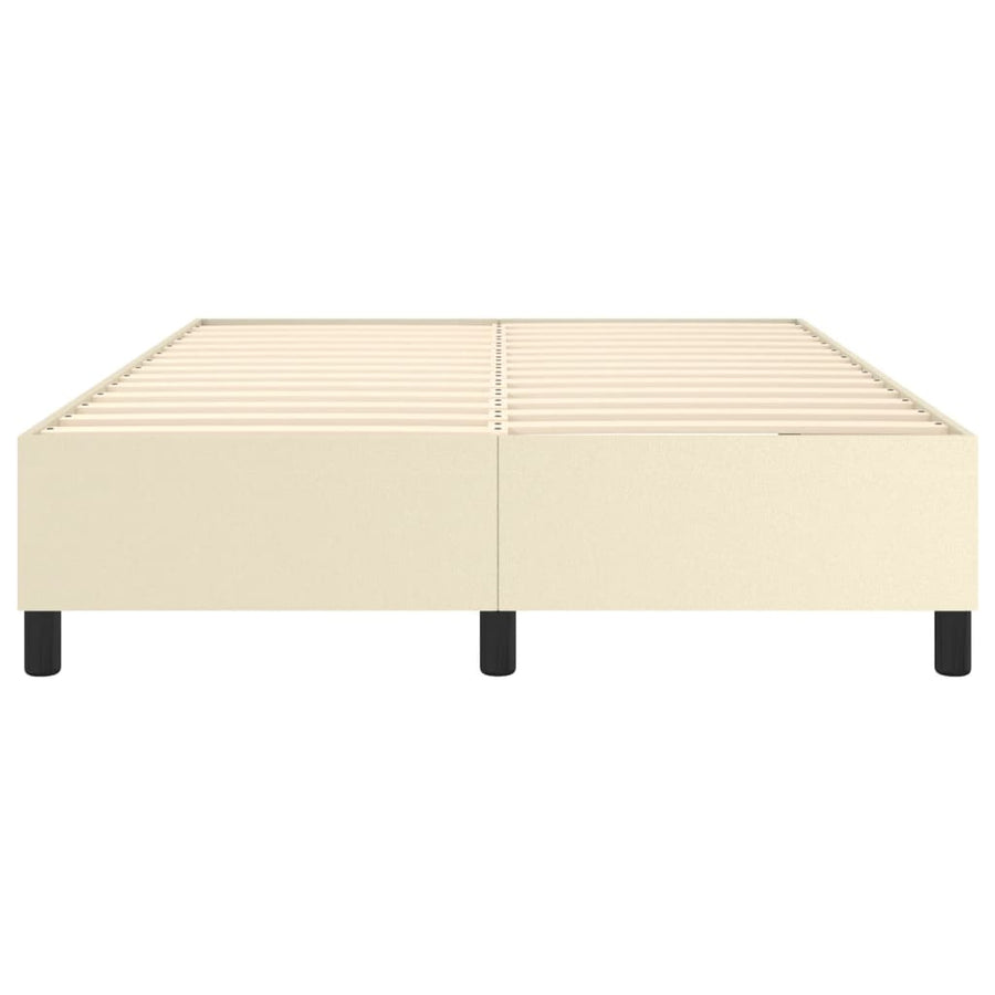 Boxspringframe kunstleer crèmekleurig 140x190 cm 140 x 190 cm 35 cm Crème