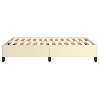 Boxspringframe kunstleer crèmekleurig 140x190 cm 140 x 190 cm 35 cm Crème