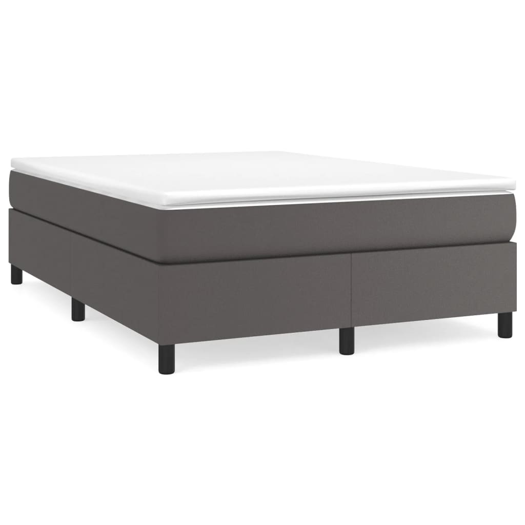 Boxspringframe kunstleer grijs 140x190 cm 140 x 190 cm 35 cm Grijs