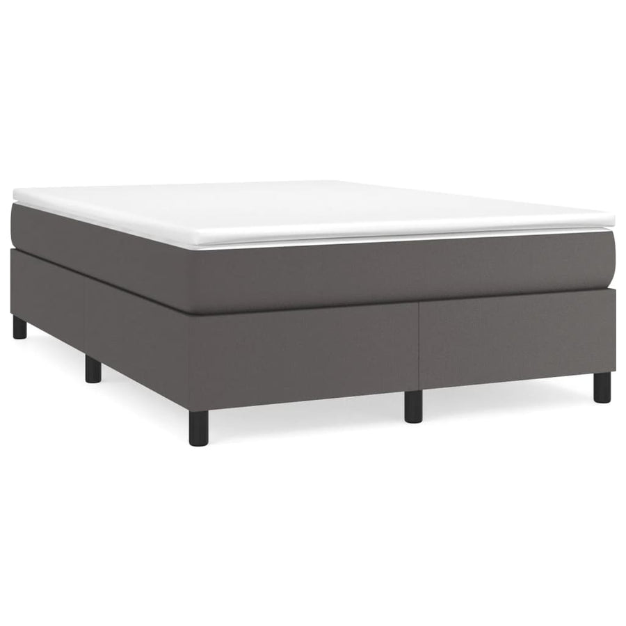 Boxspringframe kunstleer grijs 140x190 cm 140 x 190 cm 35 cm Grijs