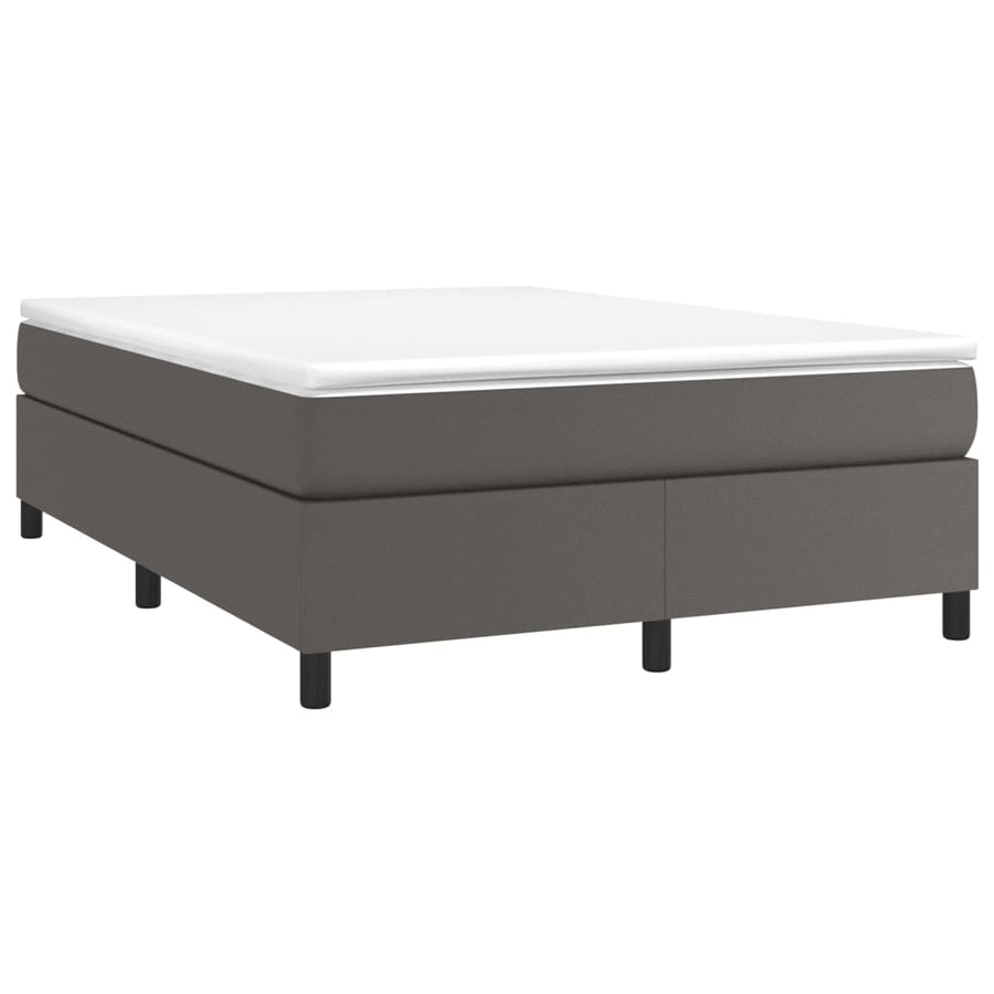 Boxspringframe kunstleer grijs 140x190 cm 140 x 190 cm 35 cm Grijs