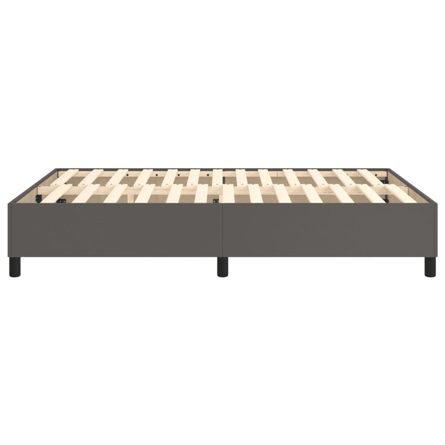 Boxspringframe kunstleer grijs 140x190 cm 140 x 190 cm 35 cm Grijs