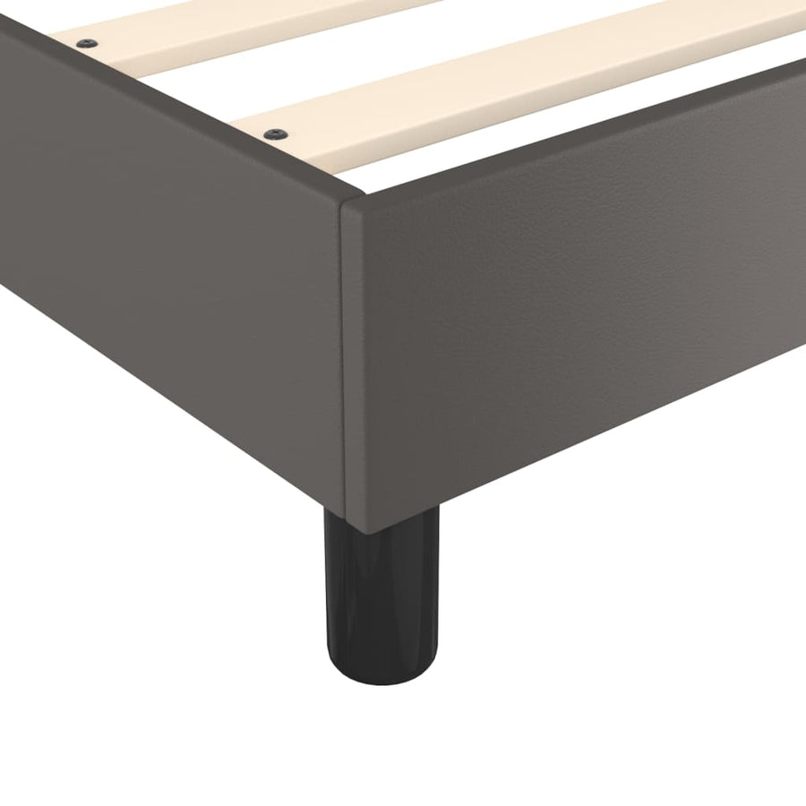 Boxspringframe kunstleer grijs 140x190 cm 140 x 190 cm 35 cm Grijs