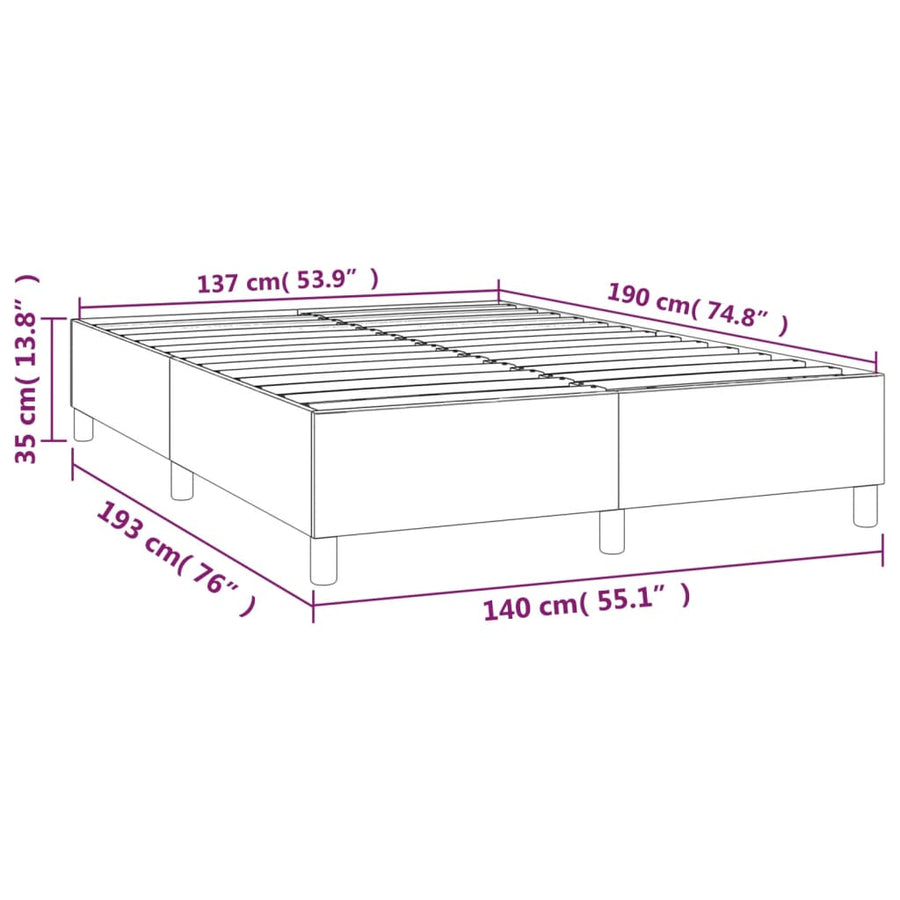 Boxspringframe kunstleer cappuccino 140x190 cm 140 x 190 cm 35 cm Cappuccino