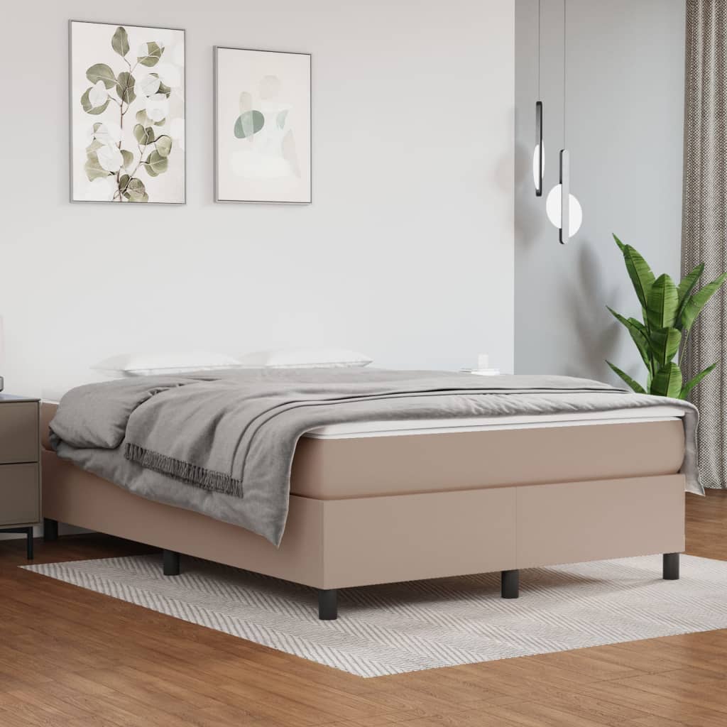 Boxspringframe kunstleer cappuccino 140x190 cm 140 x 190 cm 35 cm Cappuccino