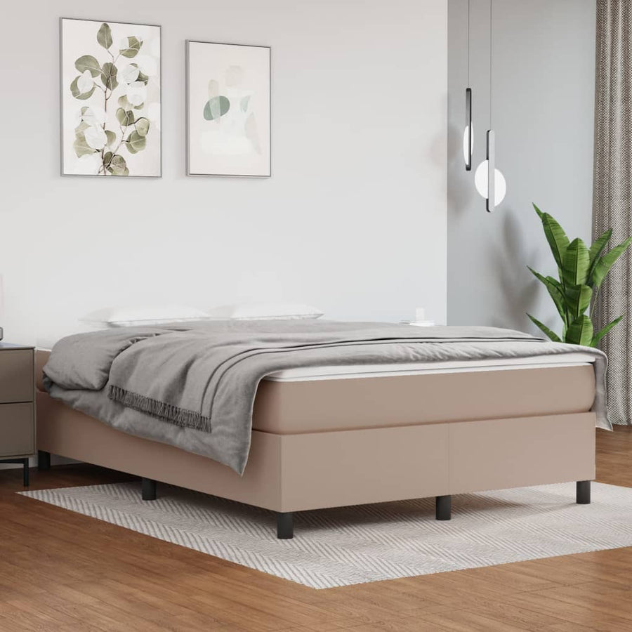 Boxspringframe kunstleer cappuccino 140x190 cm 140 x 190 cm 35 cm Cappuccino