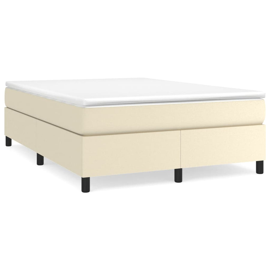 Boxspringframe kunstleer crèmekleurig 140x200 cm 140 x 200 cm 35 cm Crème