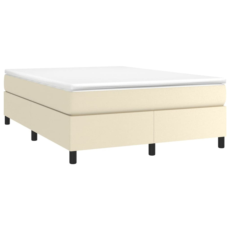 Boxspringframe kunstleer crèmekleurig 140x200 cm 140 x 200 cm 35 cm Crème