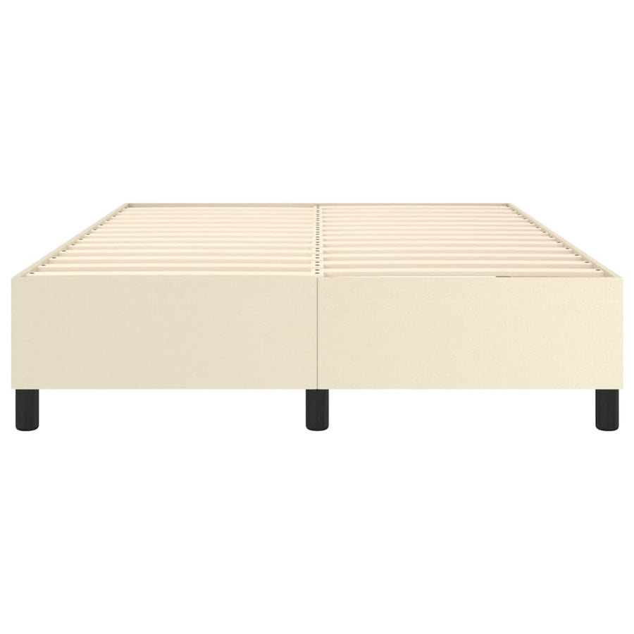 Boxspringframe kunstleer crèmekleurig 140x200 cm 140 x 200 cm 35 cm Crème