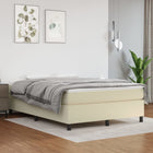 Boxspringframe kunstleer crèmekleurig 140x200 cm 140 x 200 cm 35 cm Crème