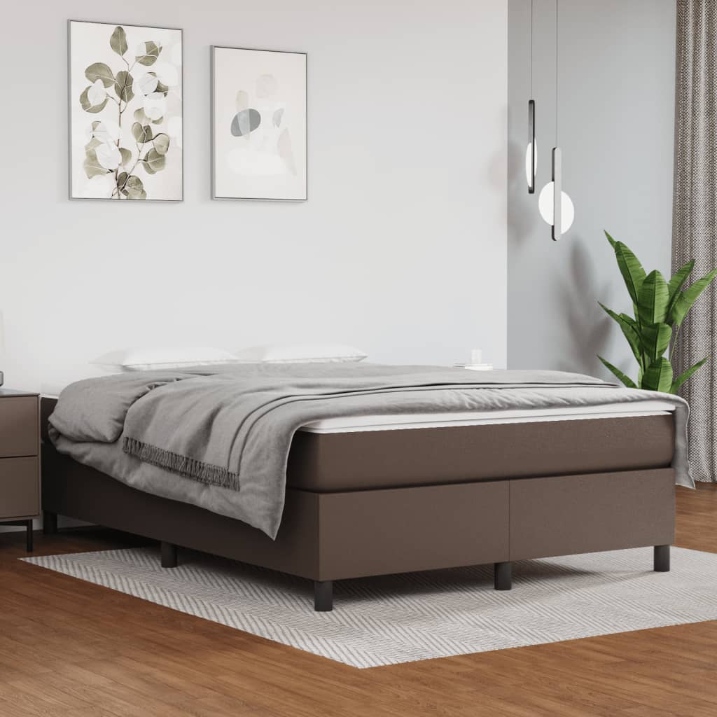 Boxspringframe Kunstleer 140 x 200 cm 35 cm Bruin