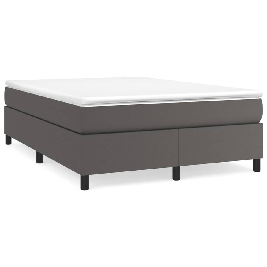 Boxspringframe kunstleer grijs 140x200 cm 140 x 200 cm 35 cm Grijs