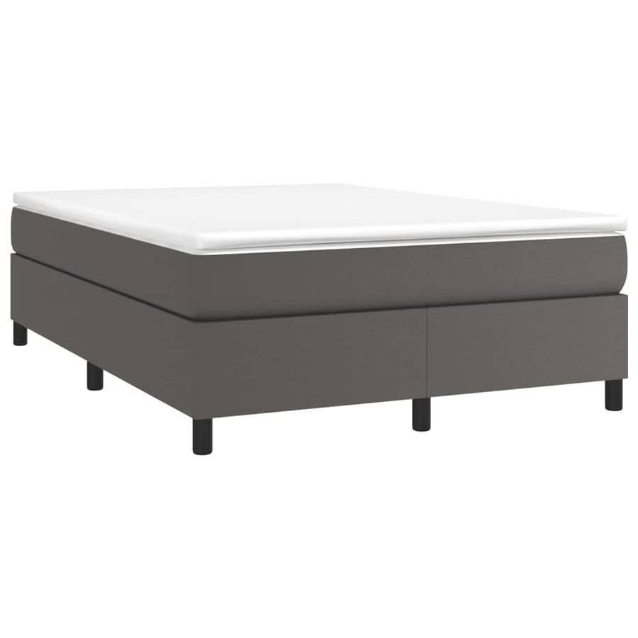 Boxspringframe kunstleer grijs 140x200 cm 140 x 200 cm 35 cm Grijs