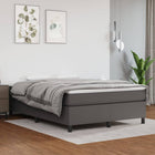 Box spring bed faux leather grey 140x200 cm