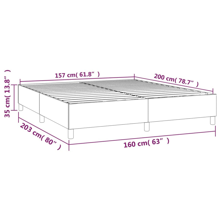 Boxspringframe Kunstleer 160 x 200 cm 35 cm Zwart
