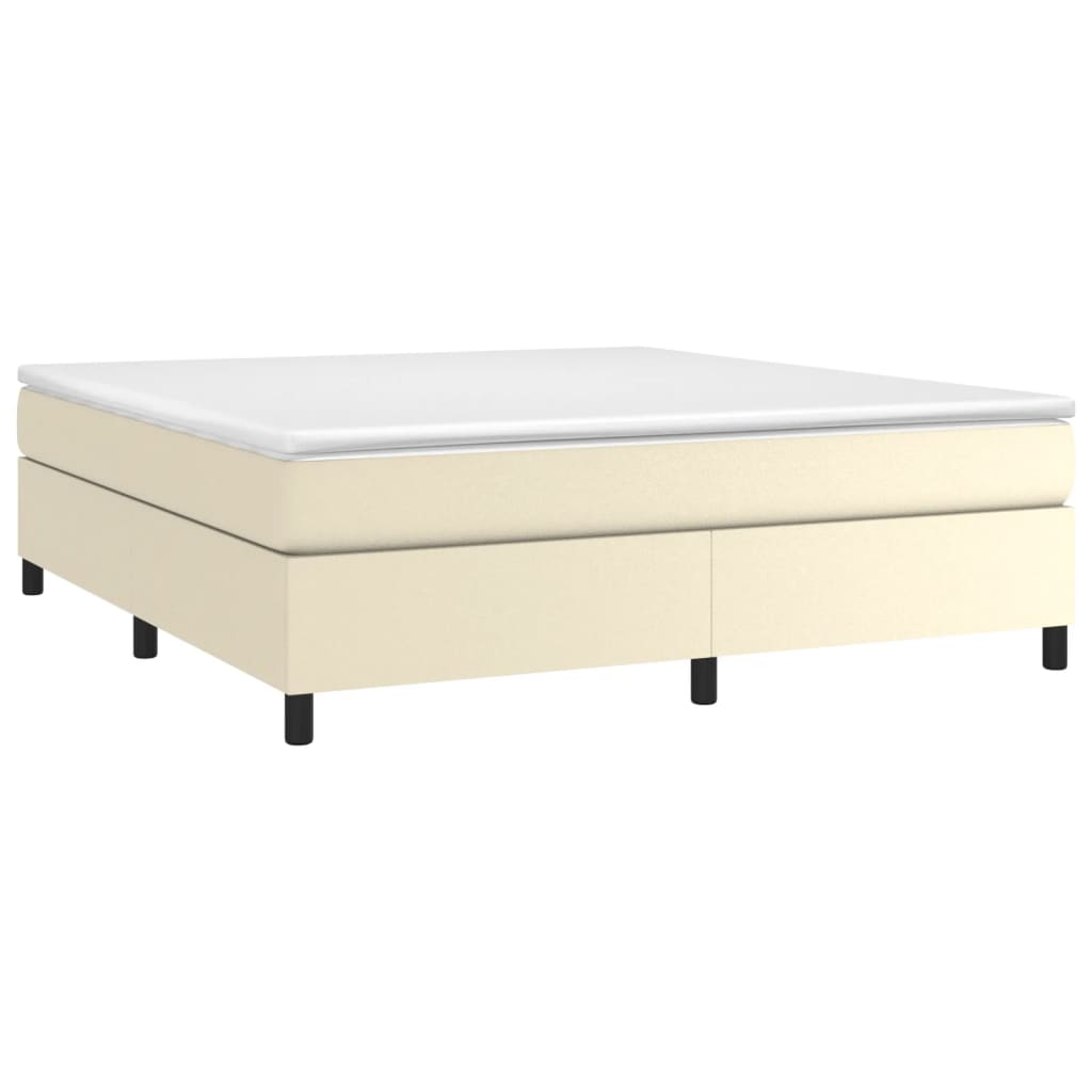 Boxspringframe kunstleer crèmekleurig 160x200 cm 160 x 200 cm 35 cm Crème