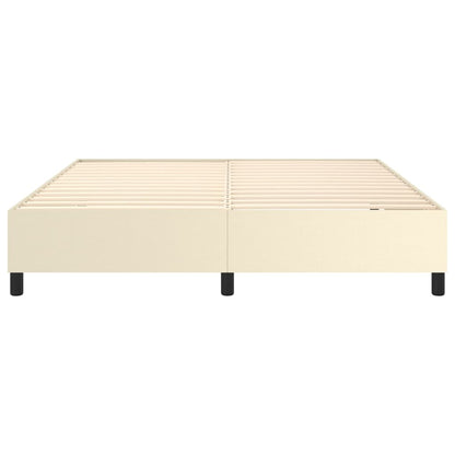 Boxspringframe kunstleer crèmekleurig 160x200 cm 160 x 200 cm 35 cm Crème