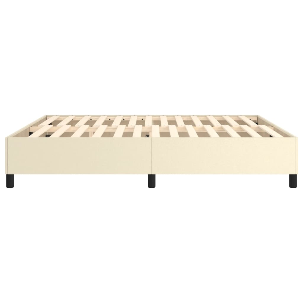 Boxspringframe kunstleer crèmekleurig 160x200 cm 160 x 200 cm 35 cm Crème