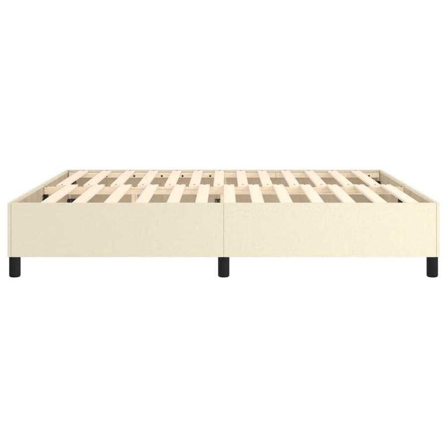 Boxspringframe kunstleer crèmekleurig 160x200 cm 160 x 200 cm 35 cm Crème