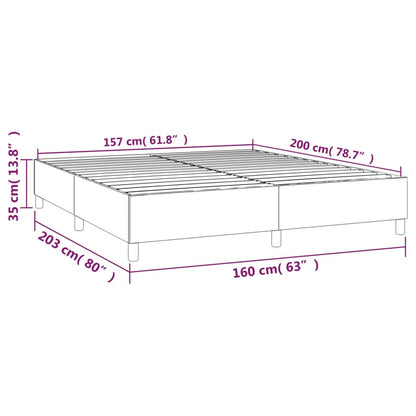 Boxspringframe kunstleer crèmekleurig 160x200 cm 160 x 200 cm 35 cm Crème