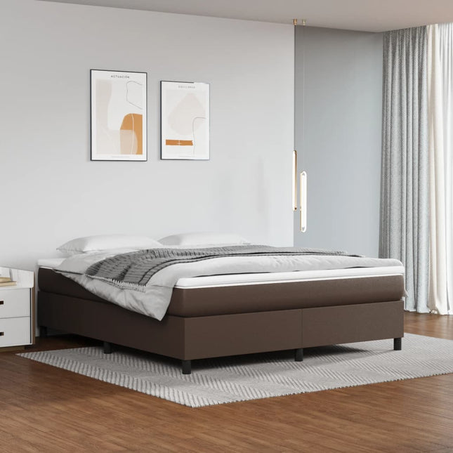 Boxspringframe Kunstleer 160 x 200 cm 35 cm Bruin